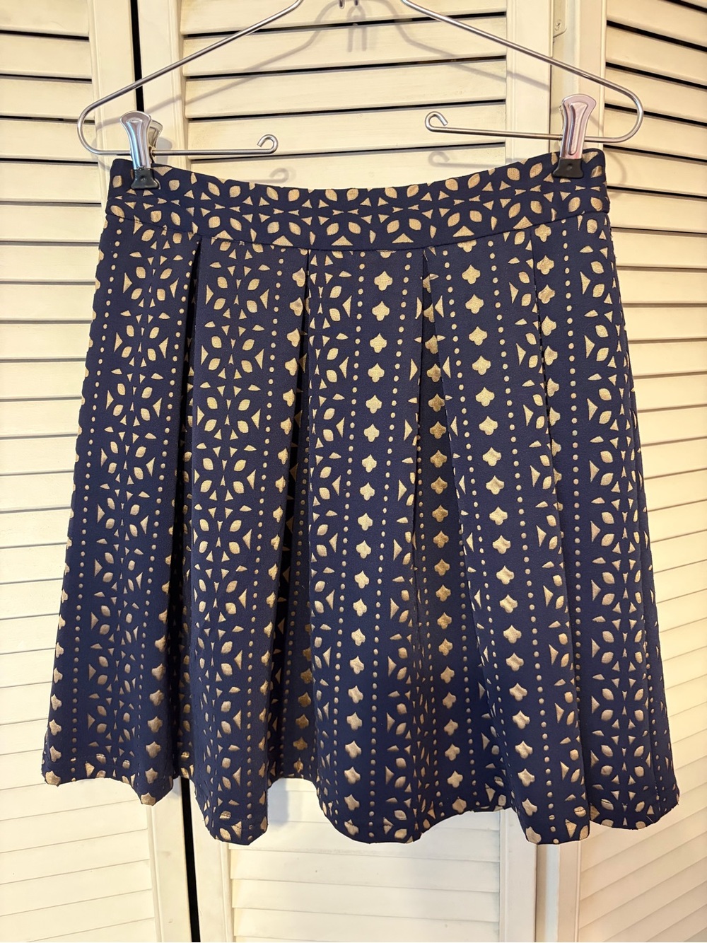 Blue and bronze/gold skirt from Francesca’s